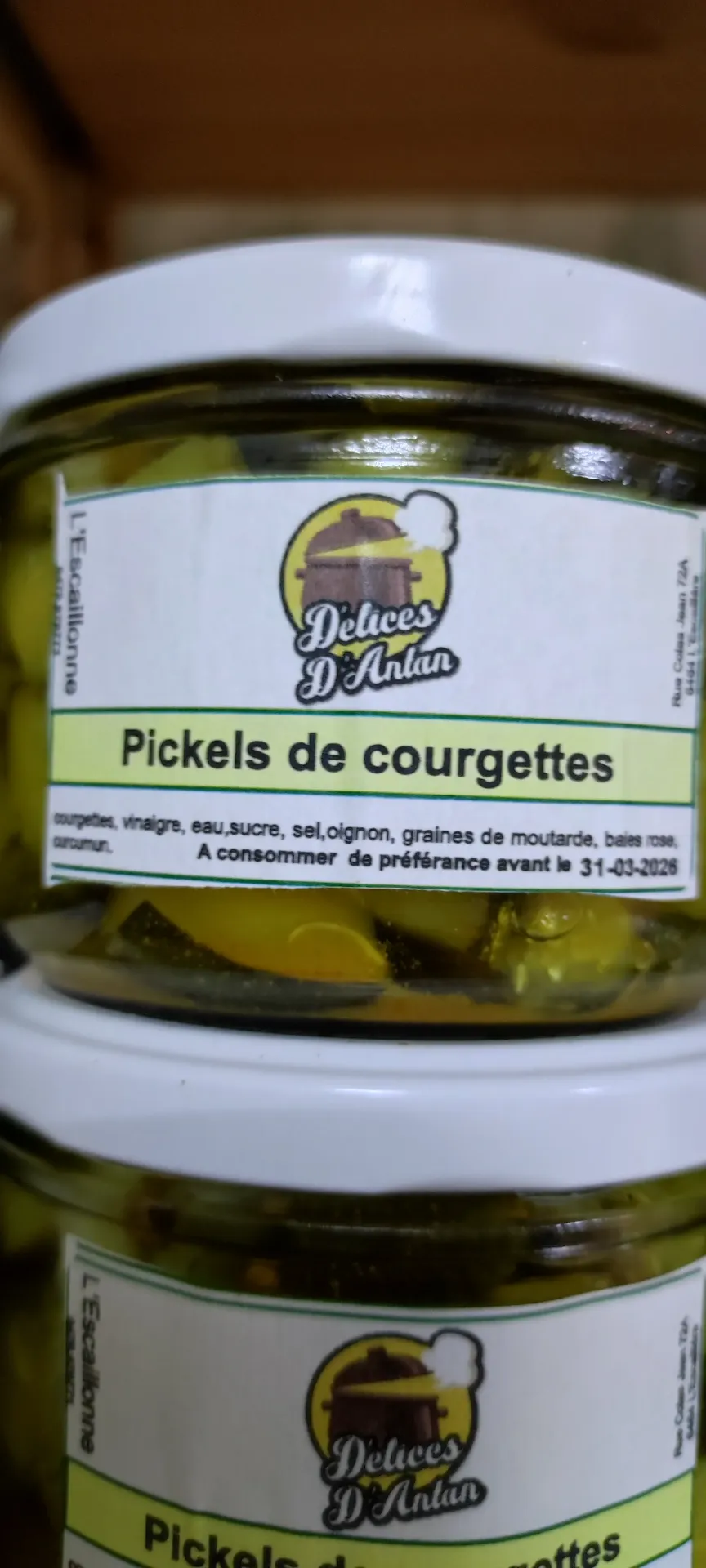Pickes de courgette 185 gr